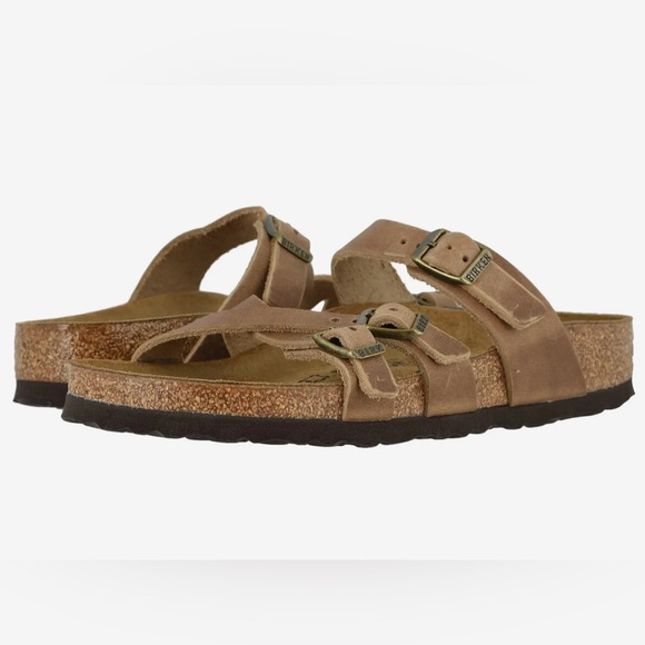 NWT Birkenstock Franca Oiled Leather Sandals in Tobacco - Picture 4 of 12